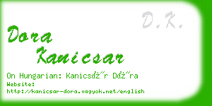 dora kanicsar business card